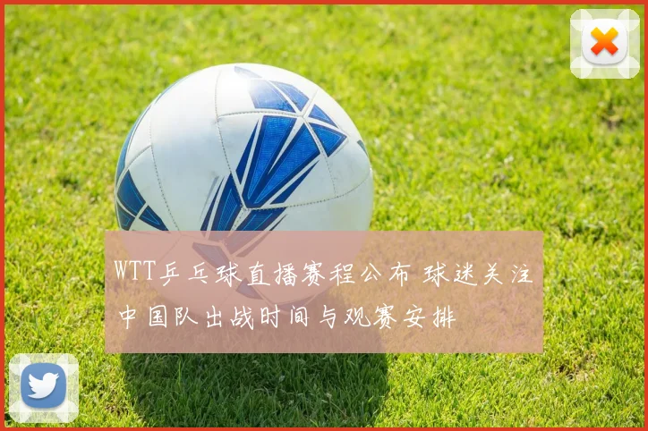 WTT乒乓球直播赛程公布 球迷关注中国队出战时间与观赛安排